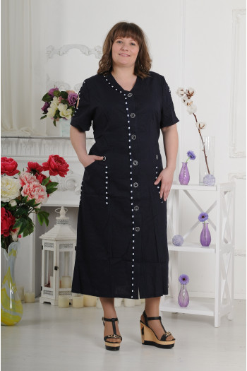 Платье лён полоска-foto2